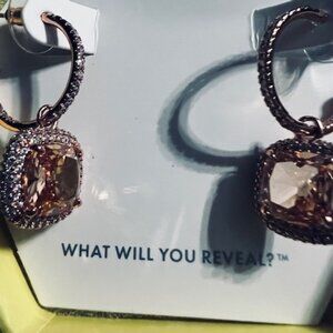SMOKEY TOPAZ ON ROSE GOLD EARRINGS